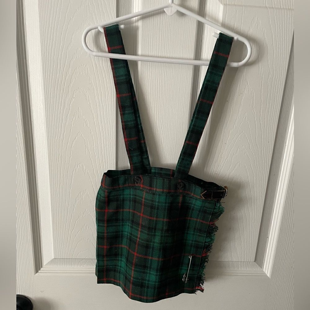 Vintage kids keynote Acrilan wool green kilt size 3/4